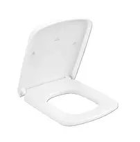 Tualetinio indo dangtis Villeroy & Boch Subway 3.0, Duroplast, SoftClose, QuickRelease, AntiBac, nerūdijančio plieno vyriai, 373 x 453 x 51 mm, Baltas, 8M85S1T1