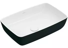 Vonios kriauklė Villeroy & Boch Artis, ant paviršiaus, be perpildymo, be maišytuvo angos, 580 x 380 x 130 mm, Coal Black, 417258BCT8