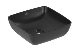 Vonios kambario kriauklė Villeroy & Boch Artis, ant paviršiaus, iš TitanCeram, CeramicPlus, 410x410x130 mm, Pure Black, 417841R7