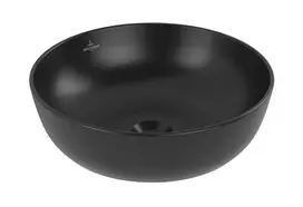 Vannos kambario kriauklė Villeroy & Boch Artis, ant paviršiaus, TitanCeram, CeramicPlus, skersmuo 430 mm, aukštis 130 mm, Pure Black, 417943R7