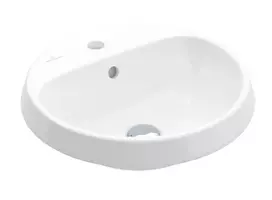 Vannos kambario kriauklė Villeroy & Boch Architectura, įmontuojama su perpildymu, su maišytuvo anga, 450 x 450 x 170 mm, Balta, 5A654501