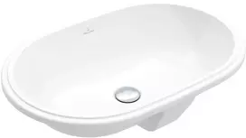 Vannos kambario kriauklė Villeroy & Boch Architectura, Įmontuojama ovali, su perpildymo sistema, be maišytuvo angos, 57x38 cm, Balta, 5A766001