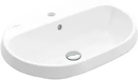 Vannos kambario kriauklė Villeroy & Boch Architectura, įmontuojama, su perpildymu, su maišytuvo anga, 60x45 cm, Balta, 5A666001