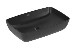 Vannos kambario kriauklė Villeroy & Boch Artis, Ant paviršiaus, su CeramicPlus, 58x39 cm, Pure Black, 417258R7