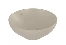 Vonios kriauklė Villeroy & Boch Loop&Friends, ant paviršiaus su CeramicPlus, be perpildymo, be maišytuvo angos, 56x38 cm, migdolo, 4A4701AM