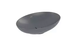 Vonios kriauklė Villeroy & Boch Loop & Friends, ant paviršiaus, su CeramicPlus danga, iš TitanCeram keramikos, be maišytuvo angos, 420 x 420 x 120 mm, grafito, 4A4600i4