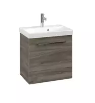Vonios spintelė Villeroy & Boch Avento, (be kriauklės), su SoftClose 2 stalčiais, 63x51x45 cm, Crystal White, A89000B4