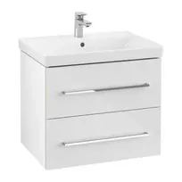 Vonios spintelė Villeroy & Boch Avento, (be kriauklės), su SoftClose, 2 rankenėlės, 78x51x45 cm, 2 stalčiai, ąžuolas Kansas, chromas, A89100RH