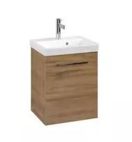 Vannos kambario spintelė Villeroy & Boch Avento, (be kriauklės), su SoftClose stalčiais ir akrilo paviršiumi, 58x51x45 cm, 2 stalčiai, Arizonos ąžuolas, A88900VH