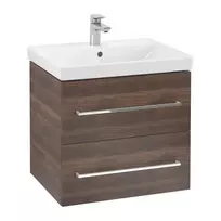 Vonios spintelė Villeroy & Boch Avento, (be kriauklės), su SoftClose, 58x51x45 cm, 2 stalčiai, Šiaurės ąžuolas / chromas, A88900VJ