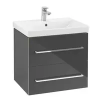 Vonios spintelė Villeroy & Boch Avento, (be kriauklės), MDF su akrilo danga, 2 rankenėlės, 63x51x45 cm, 2 stalčiai su SoftClose Stone Oak, A89000RK