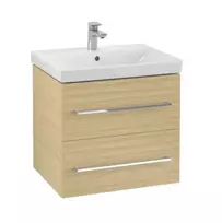 Vannos kambario spintelė Villeroy & Boch Avento, (be kriauklės), MDF su akrilo paviršiumi, 58x51x45 cm, 2 stalčiai su SoftClose, Akmens ąžuolas, A88900RK