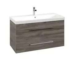 Vannos kambario spintelė Villeroy & Boch Avento, (be kriauklės), MDF korpusas su akrilo paviršiumi, 98x51x45 cm, 2 stalčiai su SoftClose Stone Oak, A89200RK
