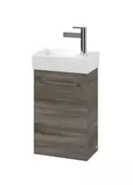 Vonios spintelė Villeroy & Boch Avento, iš MDF su akrilo paviršiumi, su SoftClose (be praustuvo), 34x51x20 cm, 1 durys, 1 rankena, Stone Oak, A87601RK