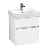 Vonios spintelė Villeroy & Boch Collaro, (be kriauklės), su SoftClose, 51x55x41 cm, 2 stalčiai, blizgus baltas, C00700DH