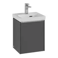 Vannos kambario spintelė Villeroy & Boch Subway 3.0, (be kriauklės), su SoftClose, 35x43x31 cm, 1 durys, grafito, C58300VR