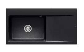 Virtuvinė kriauklė Villeroy & Boch Subway Style 60, keraminė su CeramicPlus, su vožtuvu, 1000x510 mm, gylis 220 mm, chromuota, 336201J0