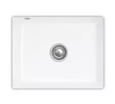 Virtuvinė kriauklė Villeroy & Boch Subway, Keraminė su CeramicPlus, su perpildymu ir vožtuvu, 55x44 cm, Balta, 331001R1
