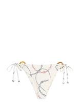 Tommy Hilfiger - V String Side Tie Print - Bikinis su raišteliais šonuose - Kreminė spalva