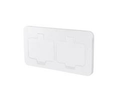 Solight 5B323W - lauko įleidžiama dviguba grindinė rozetė IP55, balta, stačiakampė