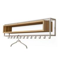 Natūralios spalvos/taupe spalvos iš ąžuolo masyvo sieninė lentyna su lentyna 118 cm School – Spinder Design