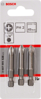 Atsuktuvų antgalių komplektas Bosch 2607001528, PH2, 49 mm, 1/4"