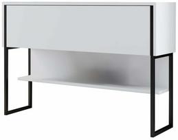 Konsolinis staliukas Kalune Design Luxe, balta sp./juoda sp., 30 cm x 120 cm x 80 cm