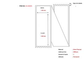 Capture Label 105x220, Core Fanfold  Thermal print. Uncoated.