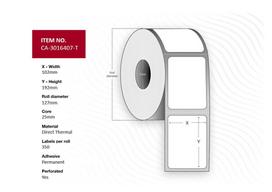 Capture Label 102 x 192mm, Core 25mm,  Direct Thermal, Uncoated,