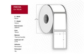 Capture Label 76 x 51mm, Core 76mm,  Thermal Transfer, Polyester,