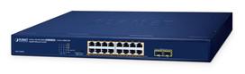 Planet 16-Port 10/100/1000T 802.3at  PoE + 2-Port 1000X SFP