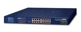 Planet 16-Port 10/100/1000T 802.3at PoE + 2-P 1000X SFP Gigabit