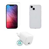 eSTUFF Kit for iPhone 15 Pro.  Charger, Cover, Glass. Brown