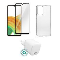 eSTUFF Kit for Samsung Galaxy A33  5G. Charger, Cover, Glass.