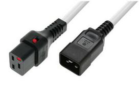 MicroConnect Powercord C19 IEC Lock - C20  White 1m, PC1298