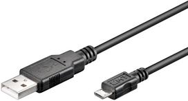 MicroConnect USB A to USB Micro B cable,  Version 2.0, Black, 1m USB2.0