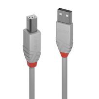 Lindy 2m USB 2.0 Type A to B Cable,  Anthra Line, Grey