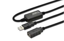 MicroConnect Active USB 2.0 ext. cable, 20m Integrated booster for a