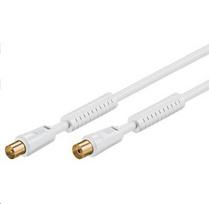 MicroConnect Coax M-F 10m White 75 Ohm With ferritfilters for100HZ TV