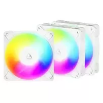 ARCTIC P12 PRO Reverse PWM PST A-RGB High-Performance 120mm 4-pin Fans, 3 pcs, White