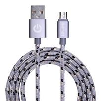 Garbot Grab AND Go 1m Braided Micro-USB  Cable Silver