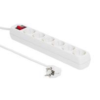 MicroConnect 6-way Schuko Socket 1.8M White With ON/OFF switch and