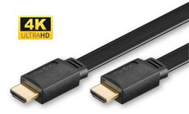 MicroConnect HDMI High Speed flat cable, 2m High Speed HDMI with Ethernet,