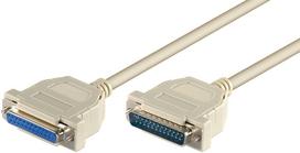 MicroConnect D-SUB/IEEE 1284 (25-pin) M-F seriell / serial 1:1, round