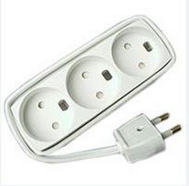 MicroConnect 3-way power strip no-earth,  1,5 white 1,5 meter cord