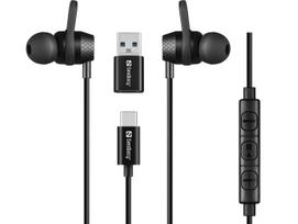 Sandberg USB-C/A In-Earset with  Line-Mic