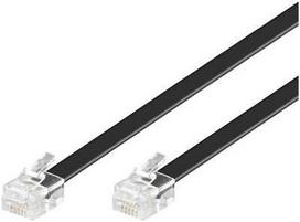 MicroConnect Modular Straight RJ12 6C/6P 6m Black, Flat Cable