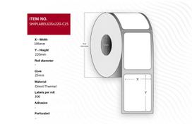 Capture Ship-label 105 x 220mm, Core  25mm, Perforated, Direct