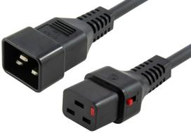 MicroConnect Powercord C19 IEC Lock - C20  black 1,5m, PC2633