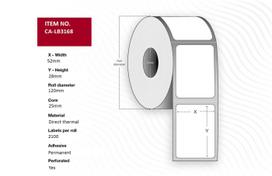 Capture Label 52 x 28mm, Core 25mm,  Direct thermal, Top coated,